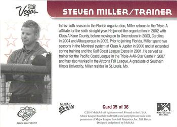 2010 MultiAd Pacific Coast League All-Stars #35 Steven Miller Back