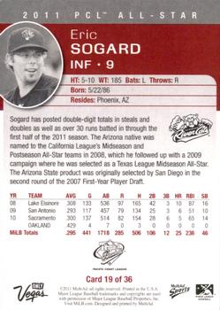 2011 MultiAd Pacific Coast League All-Stars #19 Eric Sogard Back