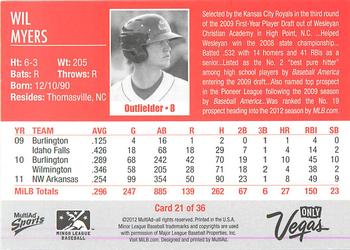 2012 MultiAd Pacific Coast League All-Stars #21 Wil Myers Back