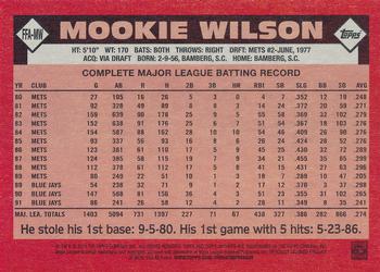 2014 Topps Archives - Fan Favorite Autographs #FFA-MW Mookie Wilson Back