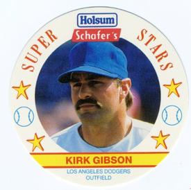 1989 Holsum Schafers Discs #20 Kirk Gibson Front