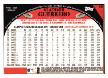 2009 Topps Chrome #35 Vladimir Guerrero Back