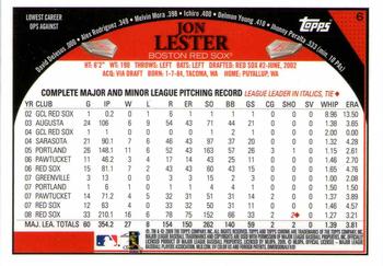 2009 Topps Chrome #6 Jon Lester Back