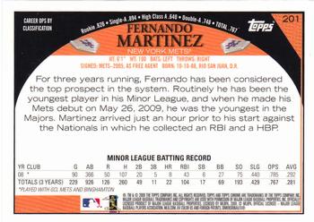 2009 Topps Chrome #201 Fernando Martinez Back