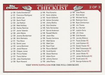 2009 Topps Chrome #CL2 Checklist Front
