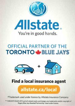 2014 Toronto Blue Jays Fire Safety #NNO Allstate Insurance Front