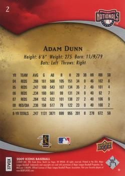 2009 Upper Deck Icons #2 Adam Dunn Back