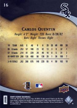 2009 Upper Deck Icons #16 Carlos Quentin Back