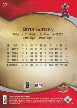 2009 Upper Deck Icons #37 Ervin Santana Back