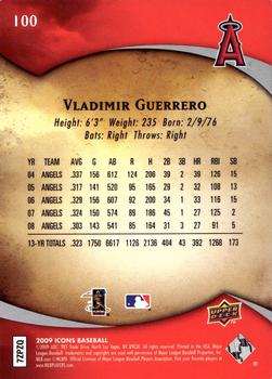 2009 Upper Deck Icons #100 Vladimir Guerrero Back