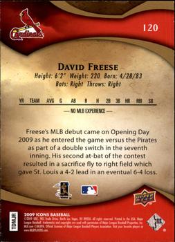 2009 Upper Deck Icons #120 David Freese Back