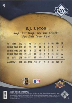 2009 Upper Deck Icons #9 B.J. Upton Back