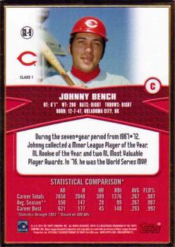 2014 Topps - Framed Gold Label #GL-9 Johnny Bench Back