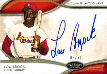 2014 Topps Tier One - Acclaimed Autographs #AA-LB Lou Brock Front