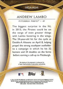 2014 Topps Tier One - New Guard Autographs #NGA-ALM Andrew Lambo Back