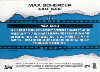 2014 Topps - Breakout Moments #BM-9 Max Scherzer Back