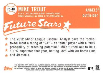 2014 Topps - Future Stars That Never Were #FS-10 Mike Trout Back