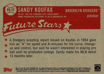 2014 Topps - Future Stars That Never Were #FS-17 Sandy Koufax Back
