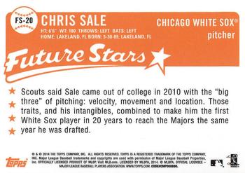 2014 Topps - Future Stars That Never Were #FS-20 Chris Sale Back