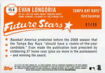 2014 Topps - Future Stars That Never Were Gold #FS-8 Evan Longoria Back