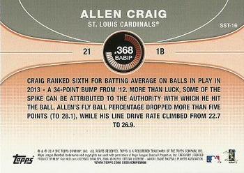 2014 Topps - Saber Stars #SST-16 Allen Craig Back