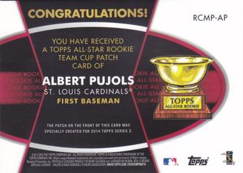 2014 Topps - All-Star Rookie Cup Manufactured Patch #RCMP-AP Albert Pujols Back