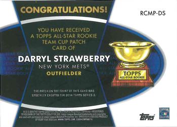 2014 Topps - All-Star Rookie Cup Manufactured Patch #RCMP-DS Darryl Strawberry Back
