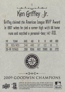 2009 Upper Deck Goodwin Champions #1 Ken Griffey Jr. Back