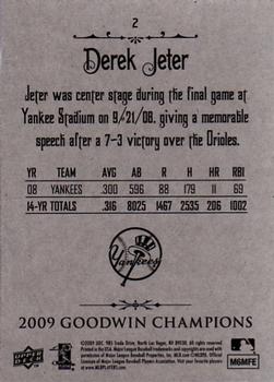 2009 Upper Deck Goodwin Champions #2 Derek Jeter Back