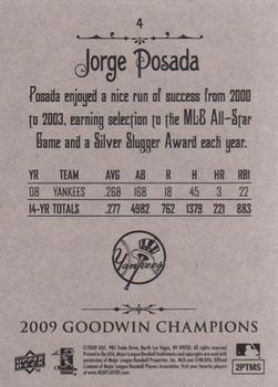 2009 Upper Deck Goodwin Champions #4 Jorge Posada Back