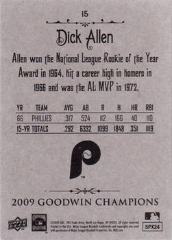 2009 Upper Deck Goodwin Champions #15 Dick Allen Back