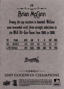 2009 Upper Deck Goodwin Champions #28 Brian McCann Back