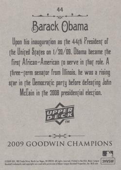 2009 Upper Deck Goodwin Champions #44 Barack Obama Back