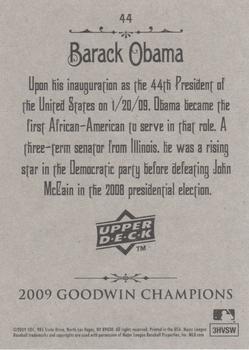 2009 Upper Deck Goodwin Champions #44 Barack Obama Back