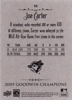 2009 Upper Deck Goodwin Champions #48 Joe Carter Back