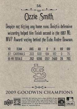 2009 Upper Deck Goodwin Champions #56 Ozzie Smith Back