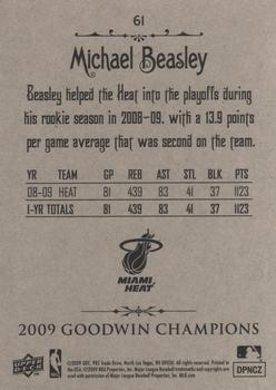 2009 Upper Deck Goodwin Champions #61 Michael Beasley Back