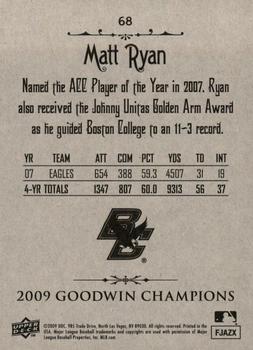 2009 Upper Deck Goodwin Champions #68 Matt Ryan Back