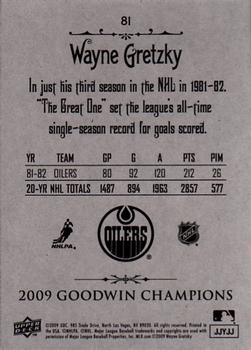 2009 Upper Deck Goodwin Champions #81 Wayne Gretzky Back