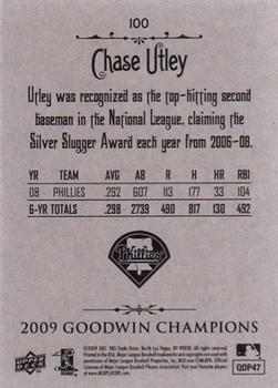 2009 Upper Deck Goodwin Champions #100 Chase Utley Back