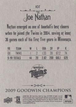 2009 Upper Deck Goodwin Champions #107 Joe Nathan Back
