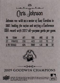 2009 Upper Deck Goodwin Champions #125 Chris Johnson Back