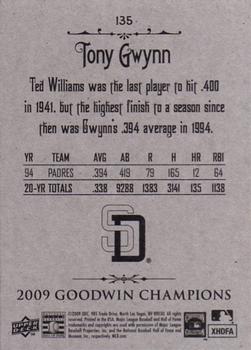 2009 Upper Deck Goodwin Champions #135 Tony Gwynn Back