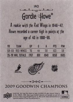 2009 Upper Deck Goodwin Champions #140 Gordie Howe Back