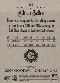 2009 Upper Deck Goodwin Champions #166 Adrian Beltre Back