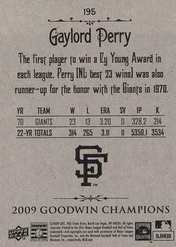 2009 Upper Deck Goodwin Champions #195 Gaylord Perry Back
