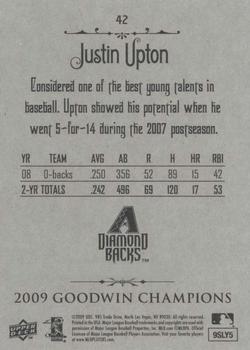 2009 Upper Deck Goodwin Champions #42 Justin Upton Back