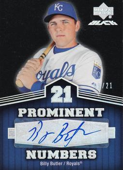 2007 UD Black - Prominent Numbers Autographs #PN-BB Billy Butler Front