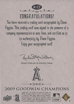 2009 Upper Deck Goodwin Champions - Autographs #A-CF Chone Figgins Back