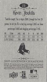2009 Upper Deck Goodwin Champions - Mini #23 Kevin Youkilis Back